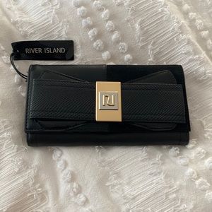 River Island black wallet with gold embellishments
